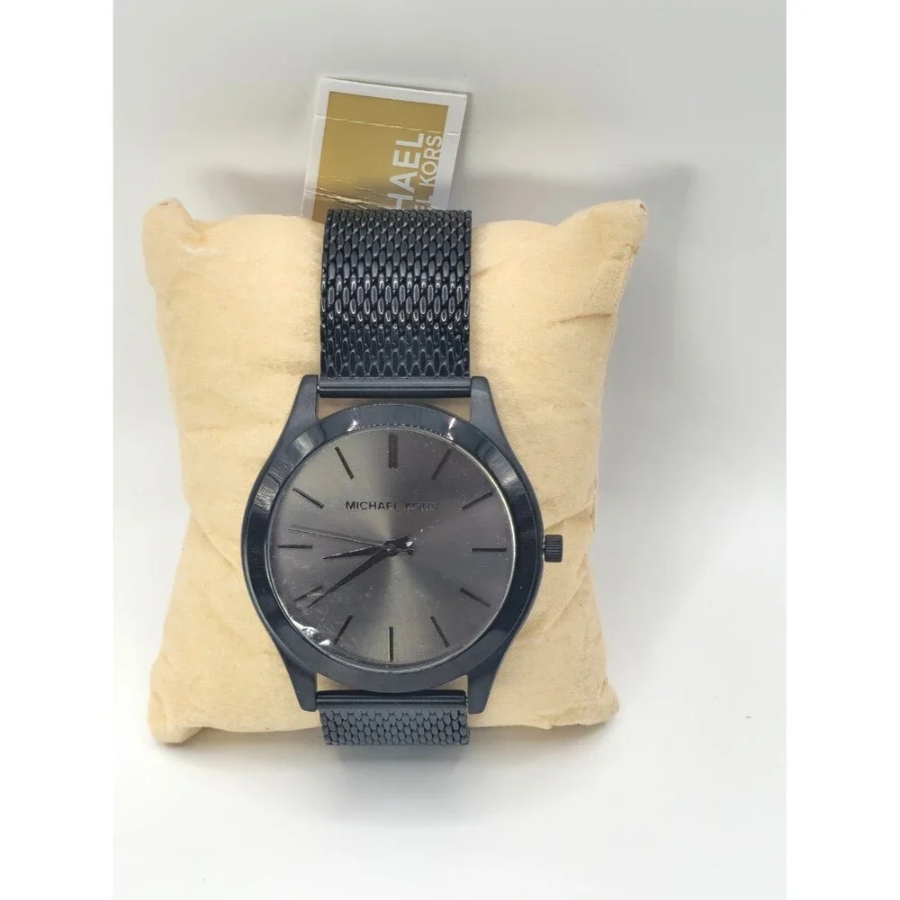 Michael Kors Runway Men's Black Mesh Watch & Card Case Set MK1085SET